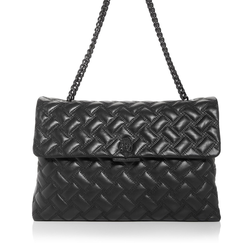 Kurt Geiger London Kensington Drench XXL Quilted Leather Shoulder Bag. Black.